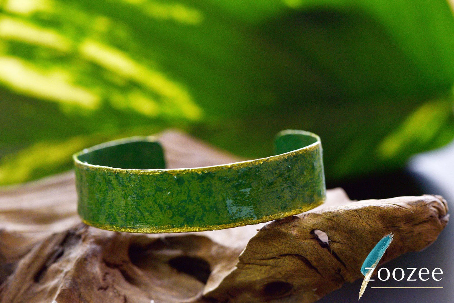 Handpainted Alpaca Cuff Bracelet – Abstract Wearable Art, Made in Greece