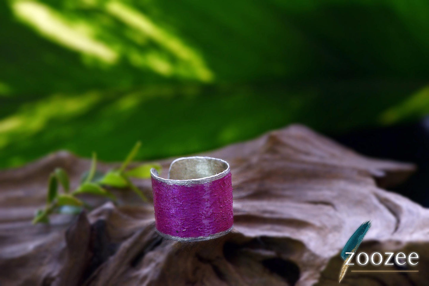 Handpainted Metal Ring Abstract Alpaca Jewellery Contemporary Artistic Statement Wearable Form Greece