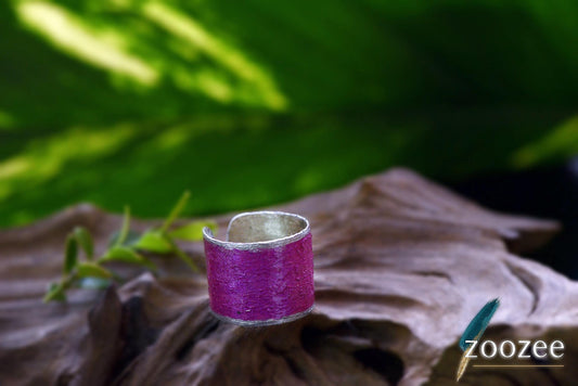 Handpainted Metal Ring Abstract Alpaca Jewellery Contemporary Artistic Statement Wearable Form Greece