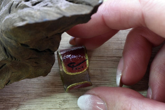 Red Patina Alpaca Ring, Handcrafted Artistic Jewelry, Unique Gift for Women