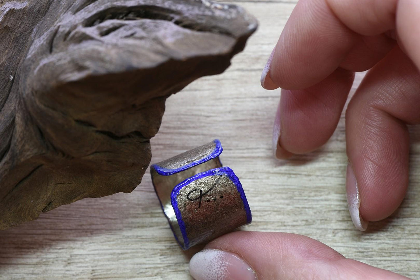 Modern Alpaca Ring, Oxidized Metal Jewelry, Minimal Statement Gift for Women