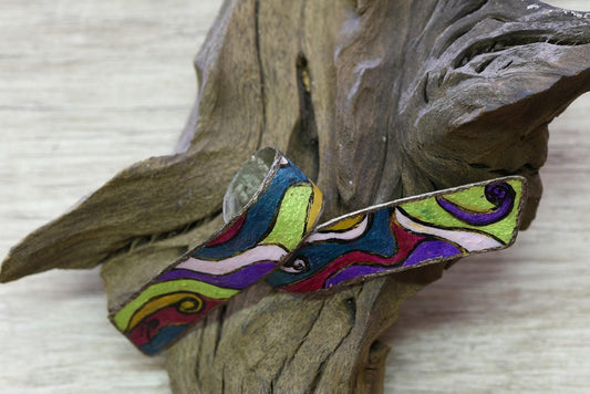 Handmade Alpaca Ring, Colorful Patina Wearable Art, Statement Artisan Jewelry