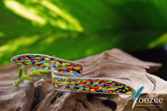 Handpainted Metal Ring Abstract Alpaca Jewellery Contemporary Artistic Statement Wearable Design Greece