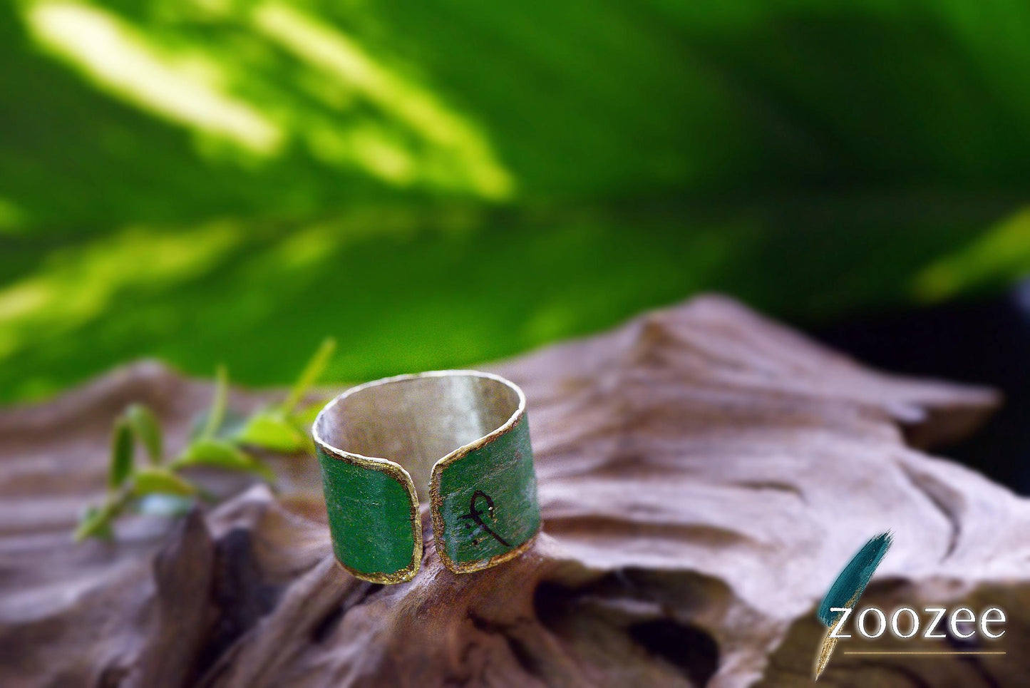 Handpainted Metal Ring Abstract Alpaca Jewellery Contemporary Artistic Statement Wearable Movement Greece