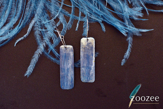 Painting on Metal Earrings Handpainted Minimal Long Drop Contemporary Elegant Jewelry