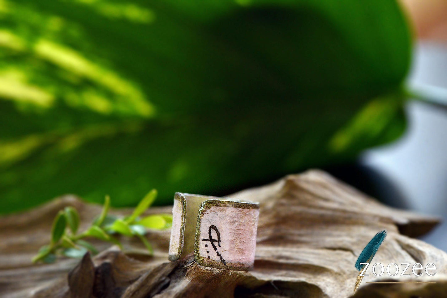 Handpainted Metal Ring Abstract Statement Alpaca Jewellery Contemporary Wearable Art Greece Design